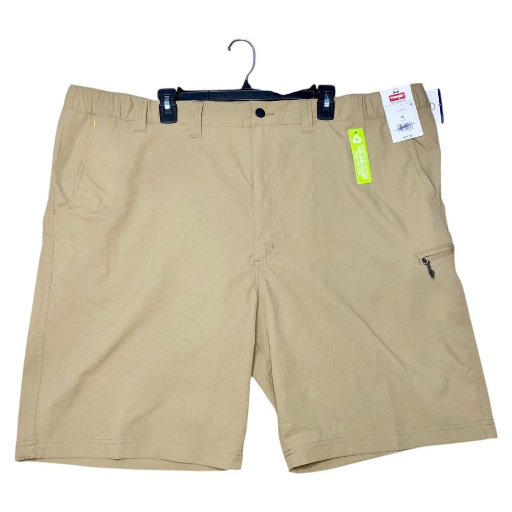 Wrangler Men 46 Big & Tall Cargo Shorts Khaki Outdoor Performance Hiking NWOT 46